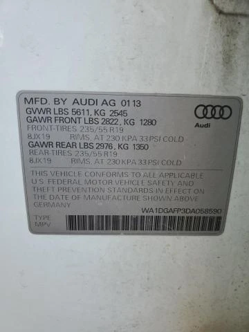 Photo 12 VIN: WA1DGAFP3DA058590 - AUDI Q5 PREMIUM 