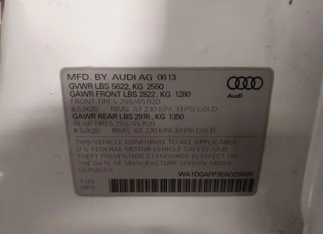 Photo 8 VIN: WA1DGAFP3EA029589 - AUDI Q5 