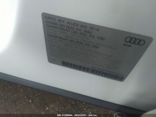 Photo 8 VIN: WA1DGAFP4EA106602 - AUDI Q5 