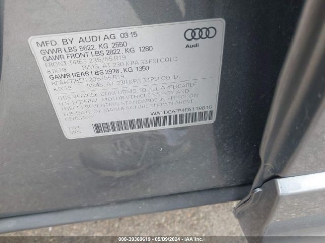 Photo 8 VIN: WA1DGAFP4FA118816 - AUDI Q5 PREMIUM 