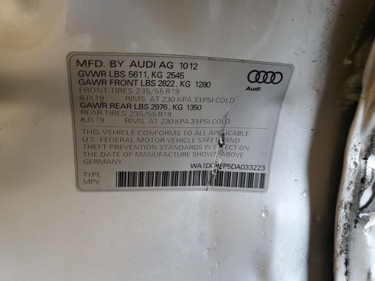 Photo 11 VIN: WA1DGAFP5DA033223 - AUDI Q5 