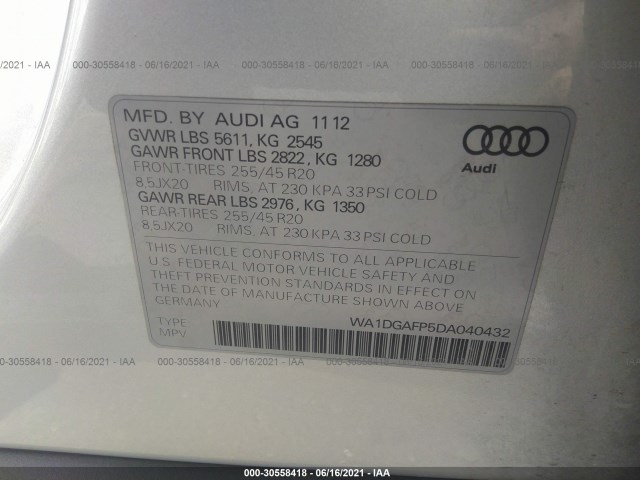 Photo 8 VIN: WA1DGAFP5DA040432 - AUDI Q5 