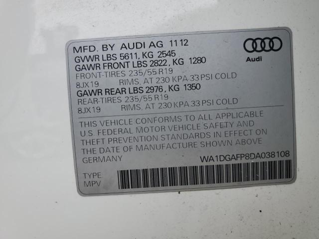 Photo 12 VIN: WA1DGAFP8DA038108 - AUDI Q5 PREMIUM 