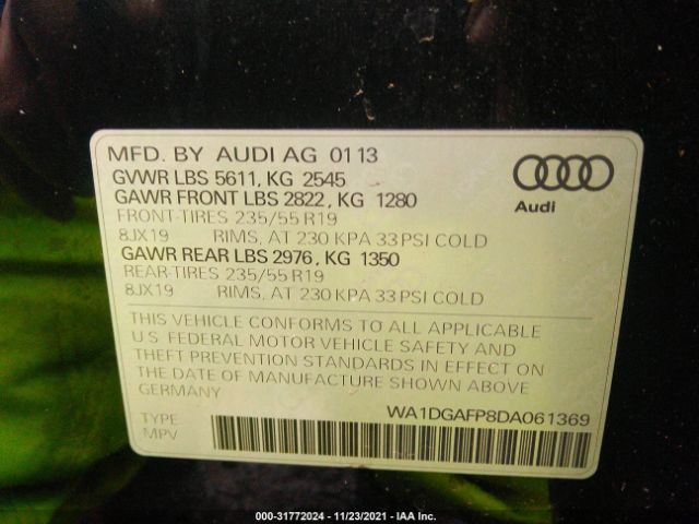 Photo 8 VIN: WA1DGAFP8DA061369 - AUDI Q5 