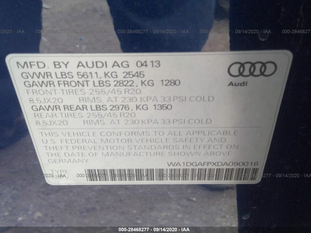 Photo 8 VIN: WA1DGAFPXDA090016 - AUDI Q5 