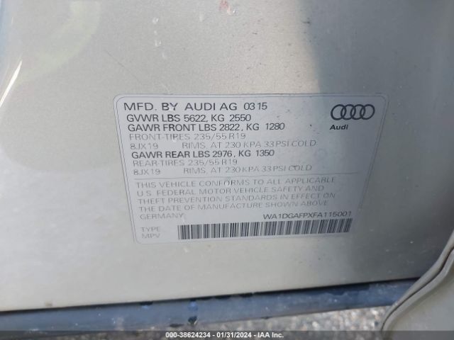 Photo 8 VIN: WA1DGAFPXFA115001 - AUDI Q5 