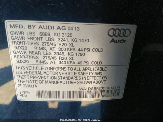 Photo 8 VIN: WA1DGBFE0DD014114 - AUDI Q7 