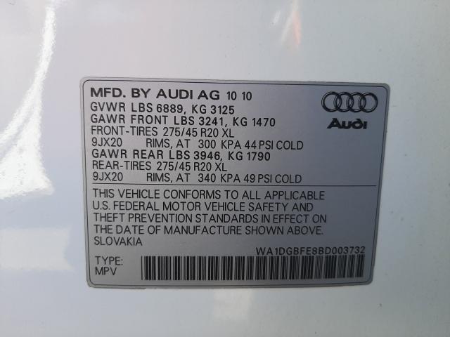 Photo 9 VIN: WA1DGBFE8BD003732 - AUDI Q7 PRESTIG 