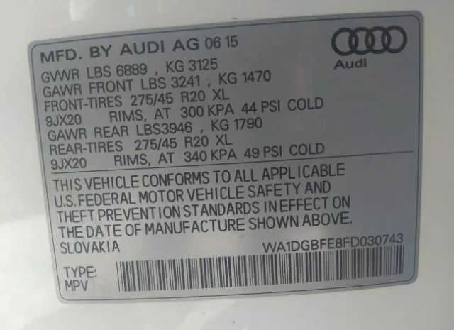 Photo 8 VIN: WA1DGBFE8FD030743 - AUDI Q7 