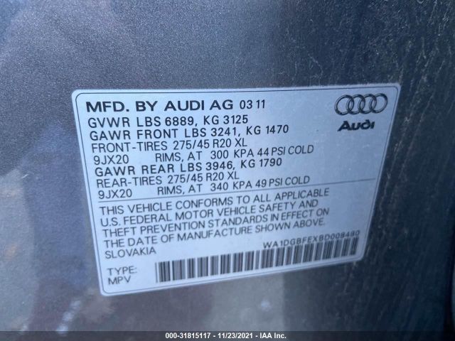 Photo 8 VIN: WA1DGBFEXBD008480 - AUDI Q7 