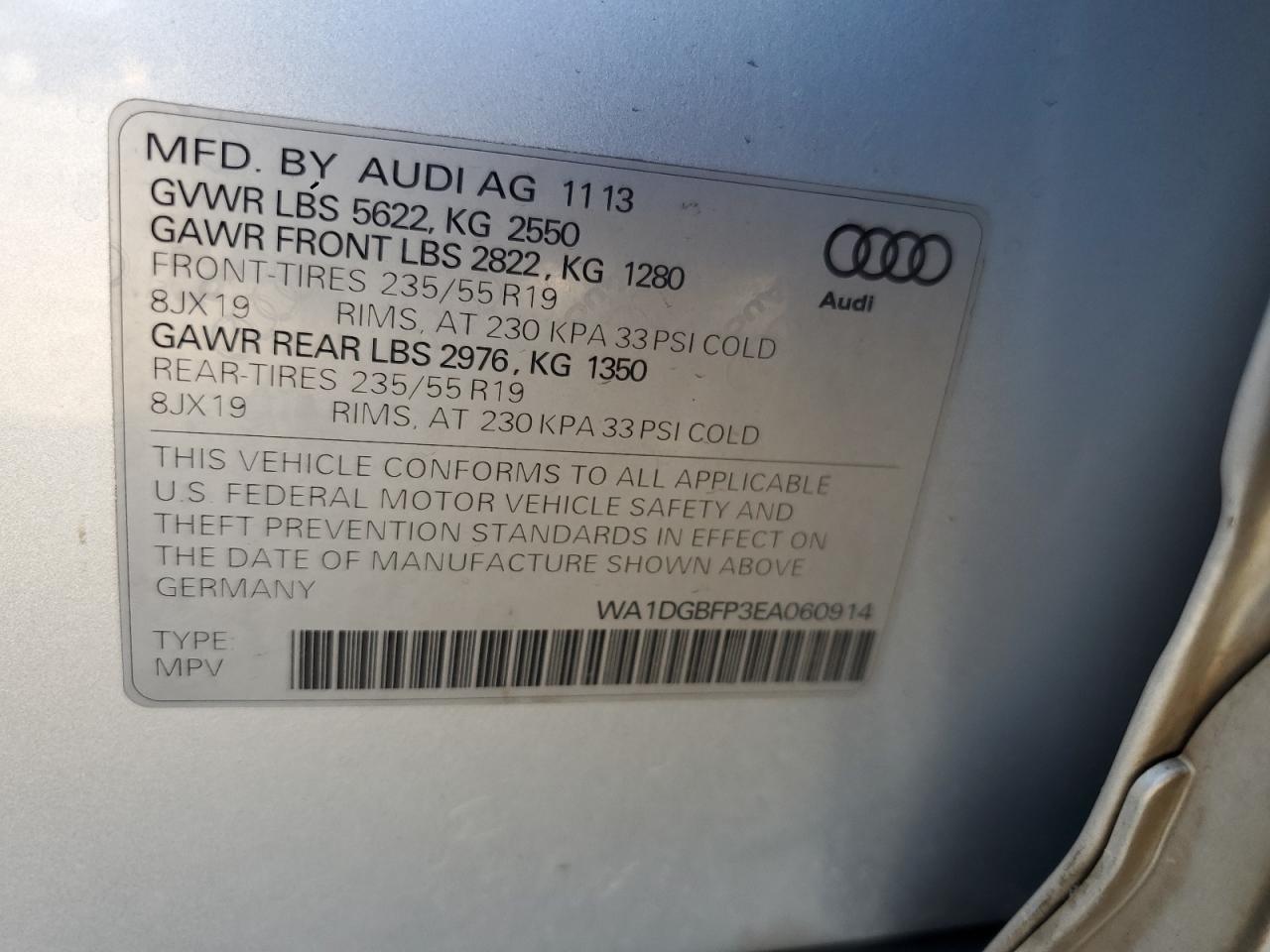 Photo 11 VIN: WA1DGBFP3EA060914 - AUDI Q5 