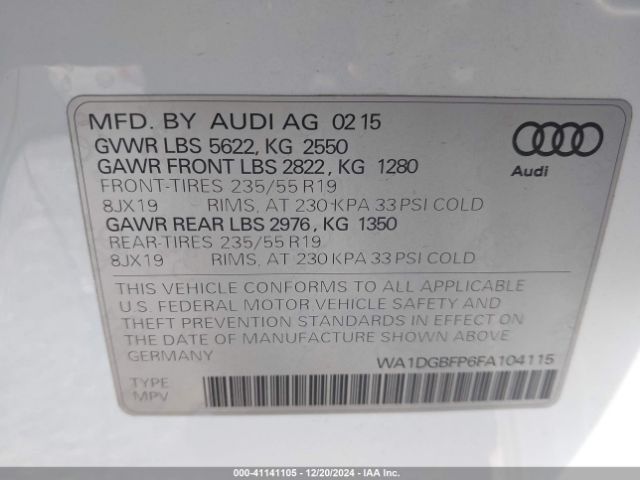 Photo 8 VIN: WA1DGBFP6FA104115 - AUDI Q5 