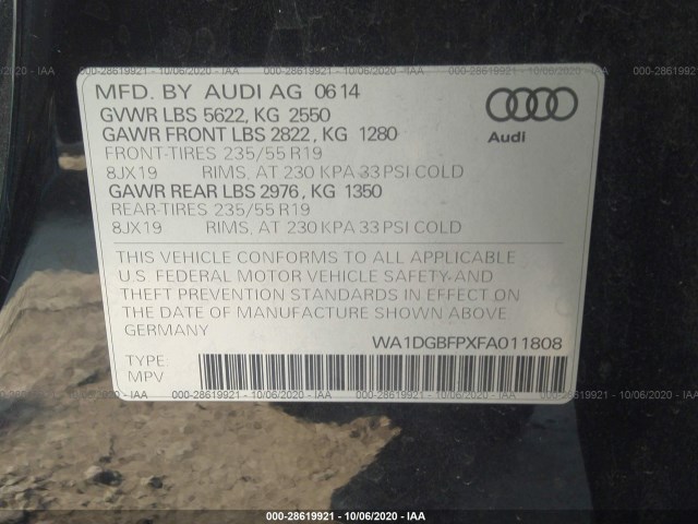 Photo 8 VIN: WA1DGBFPXFA011808 - AUDI Q5 