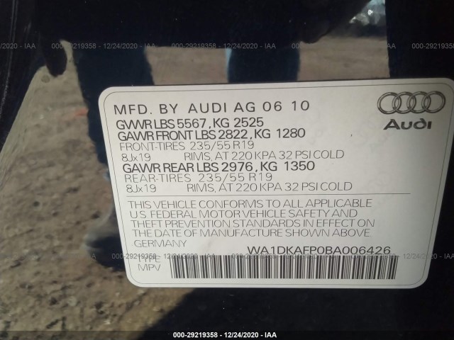 Photo 8 VIN: WA1DKAFP0BA006426 - AUDI Q5 