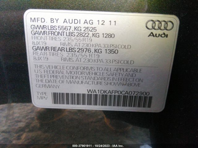 Photo 8 VIN: WA1DKAFP0CA072900 - AUDI Q5 