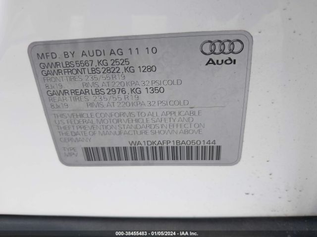 Photo 8 VIN: WA1DKAFP1BA050144 - AUDI Q5 