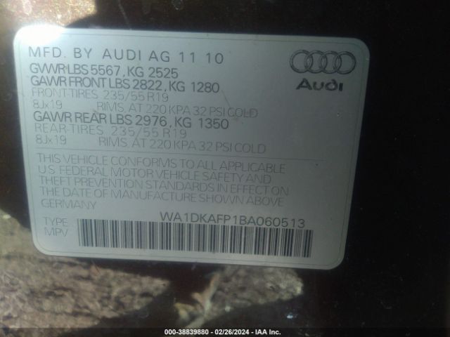 Photo 8 VIN: WA1DKAFP1BA060513 - AUDI Q5 