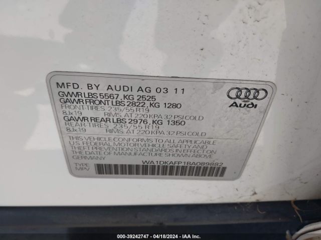 Photo 8 VIN: WA1DKAFP1BA089882 - AUDI Q5 