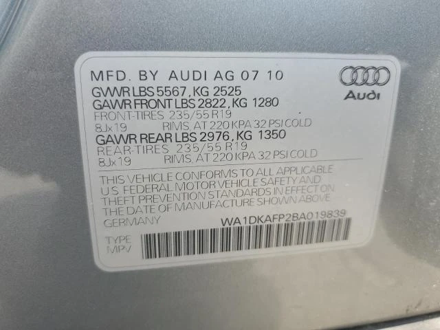 Photo 12 VIN: WA1DKAFP2BA019839 - AUDI Q5 PREMIUM 