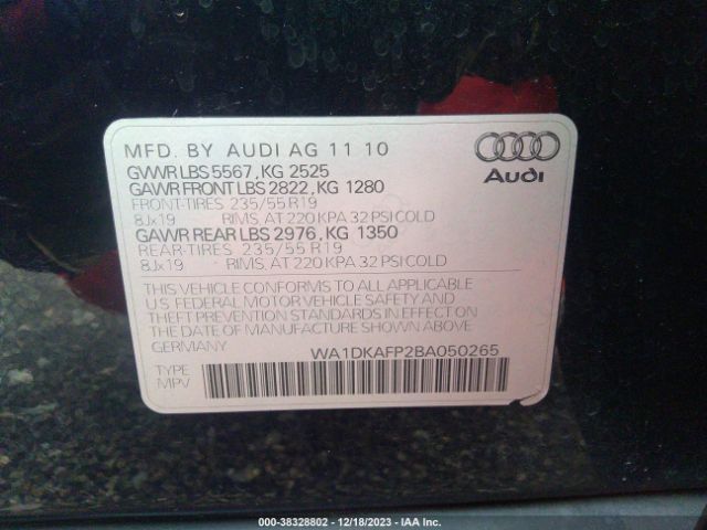 Photo 8 VIN: WA1DKAFP2BA050265 - AUDI Q5 