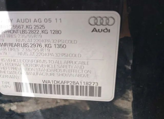 Photo 8 VIN: WA1DKAFP2BA118273 - AUDI Q5 