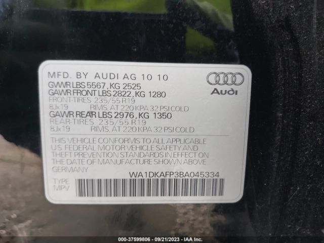 Photo 8 VIN: WA1DKAFP3BA045334 - AUDI Q5 