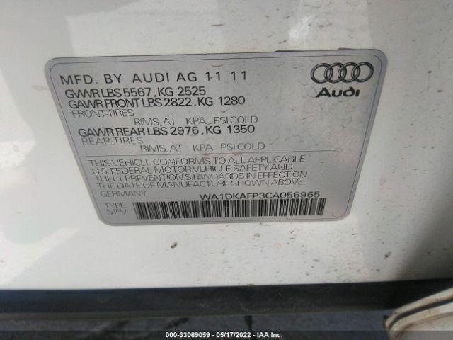 Photo 8 VIN: WA1DKAFP3CA056965 - AUDI Q5 