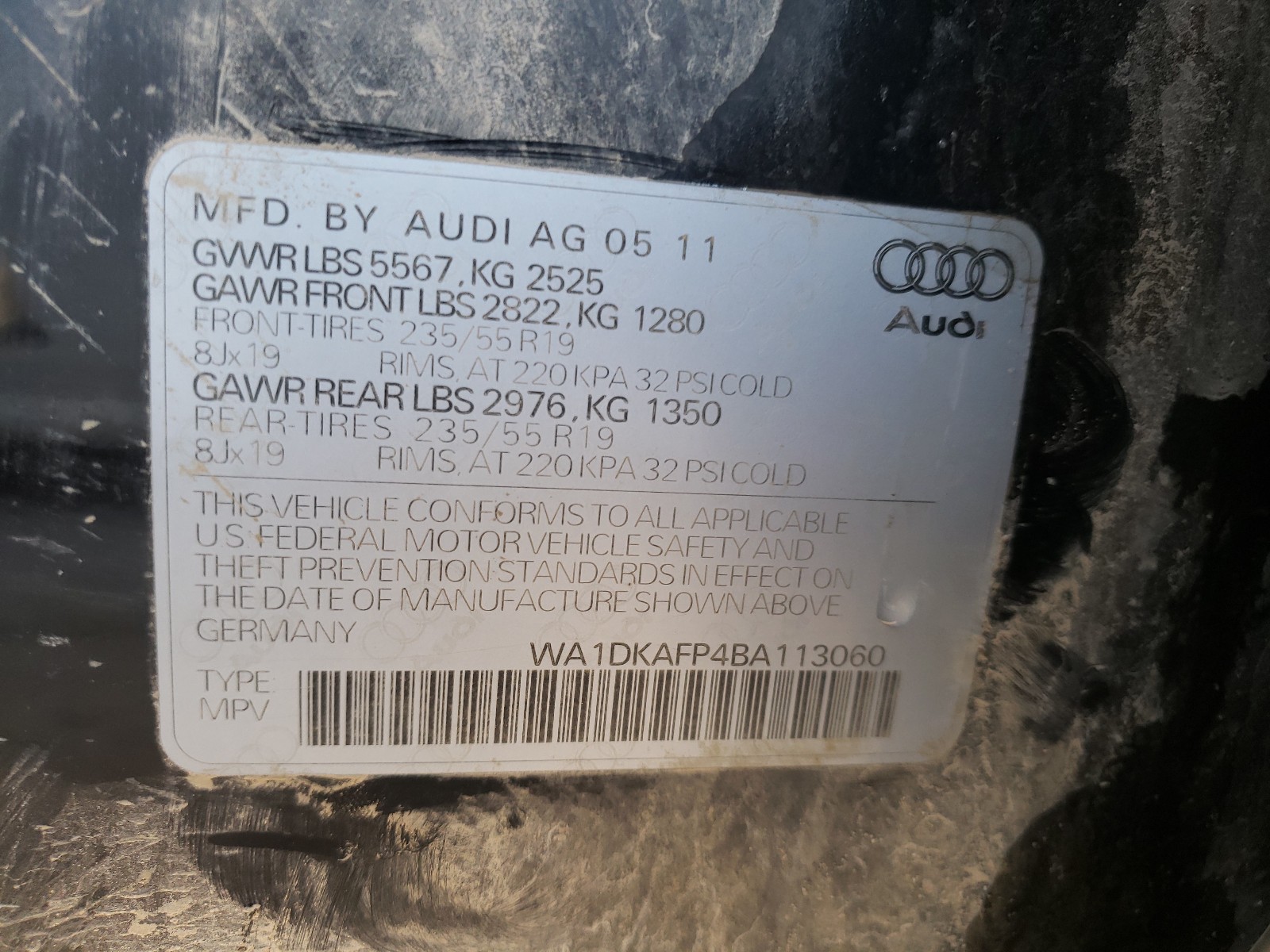 Photo 9 VIN: WA1DKAFP4BA113060 - AUDI Q5 PREMIUM 