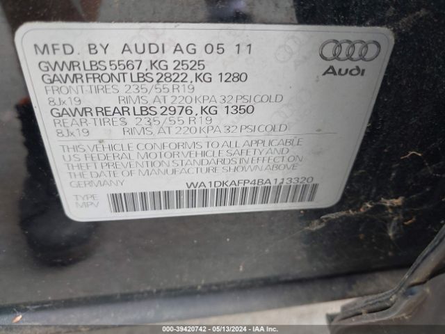 Photo 8 VIN: WA1DKAFP4BA113320 - AUDI Q5 