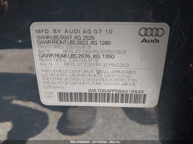 Photo 8 VIN: WA1DKAFP5BA018846 - AUDI Q5 