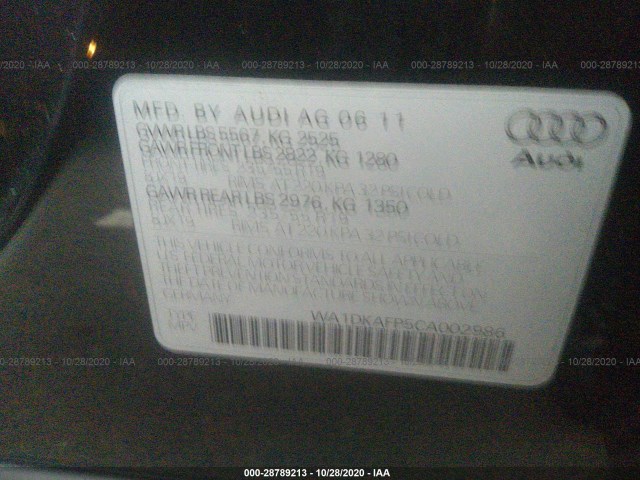 Photo 8 VIN: WA1DKAFP5CA002986 - AUDI Q5 