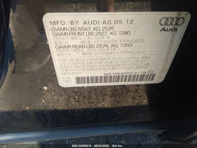 Photo 8 VIN: WA1DKAFP5CA119032 - AUDI Q5 