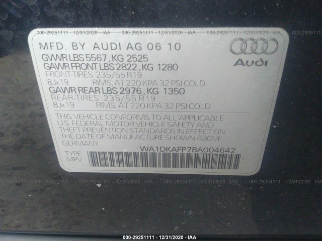 Photo 8 VIN: WA1DKAFP7BA004642 - AUDI Q5 