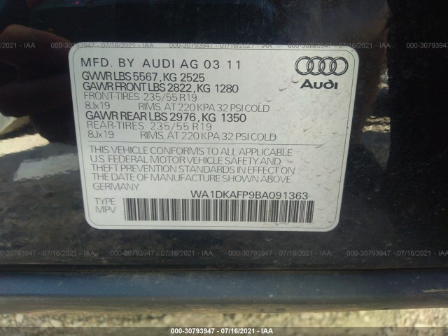 Photo 8 VIN: WA1DKAFP9BA091363 - AUDI Q5 