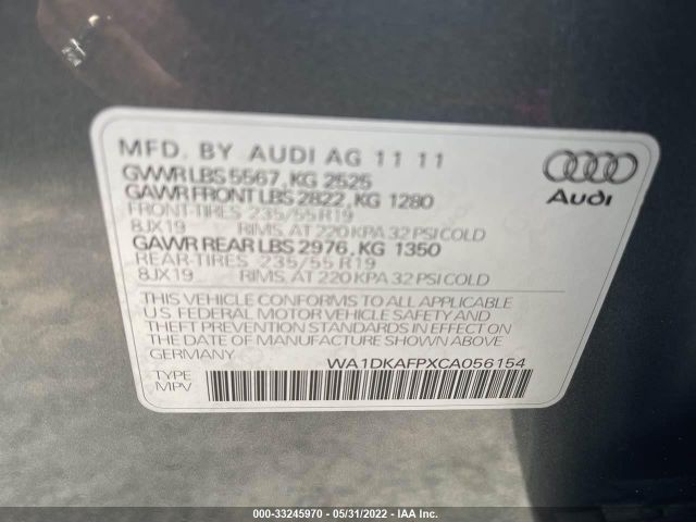 Photo 8 VIN: WA1DKAFPXCA056154 - AUDI Q5 