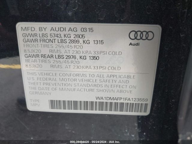 Photo 8 VIN: WA1DMAFP1FA123559 - AUDI Q5 