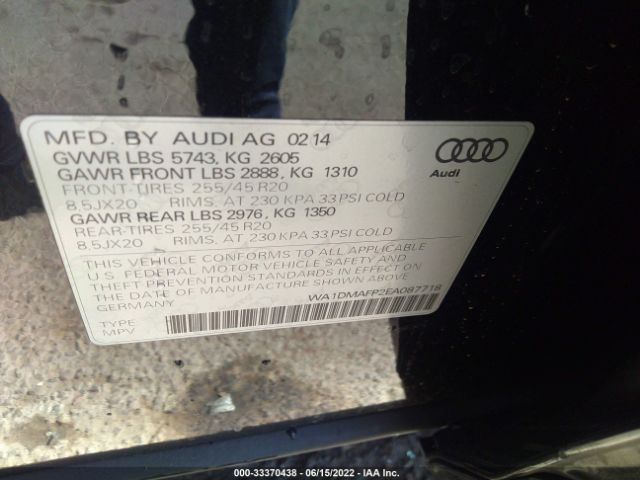 Photo 8 VIN: WA1DMAFP2EA087718 - AUDI Q5 