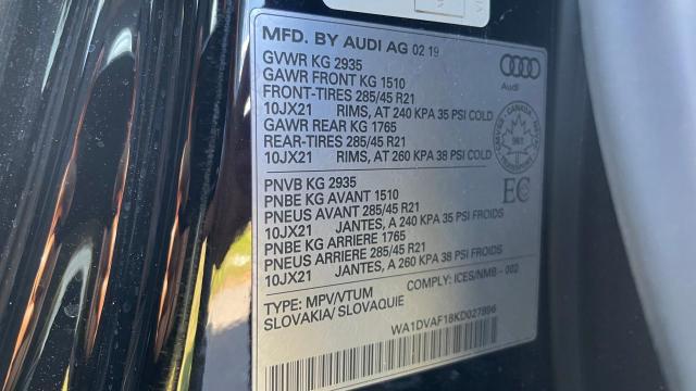 Photo 9 VIN: WA1DVAF18KD027896 - AUDI Q8 