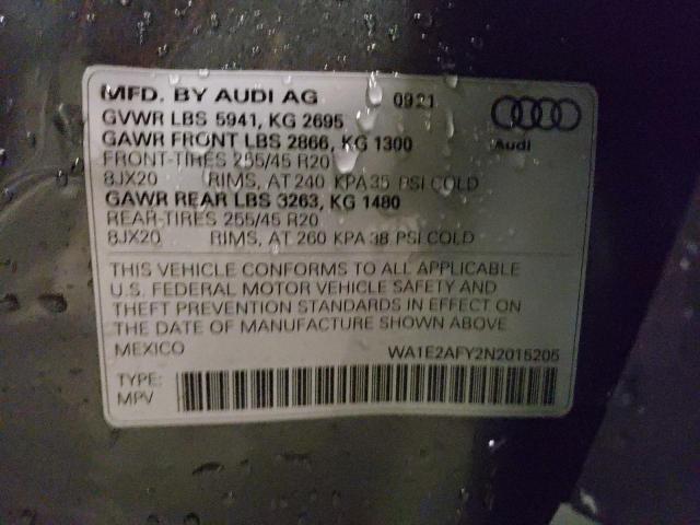 Photo 12 VIN: WA1E2AFY2N2015205 - AUDI Q5 E PREMI 