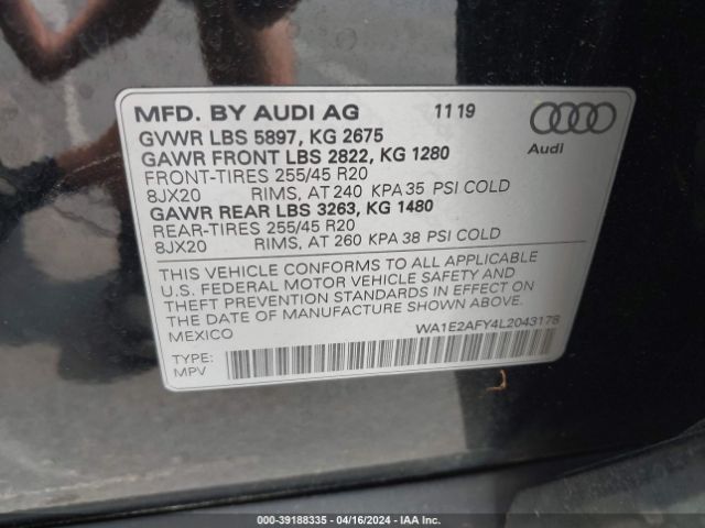 Photo 8 VIN: WA1E2AFY4L2043178 - AUDI Q5 E 