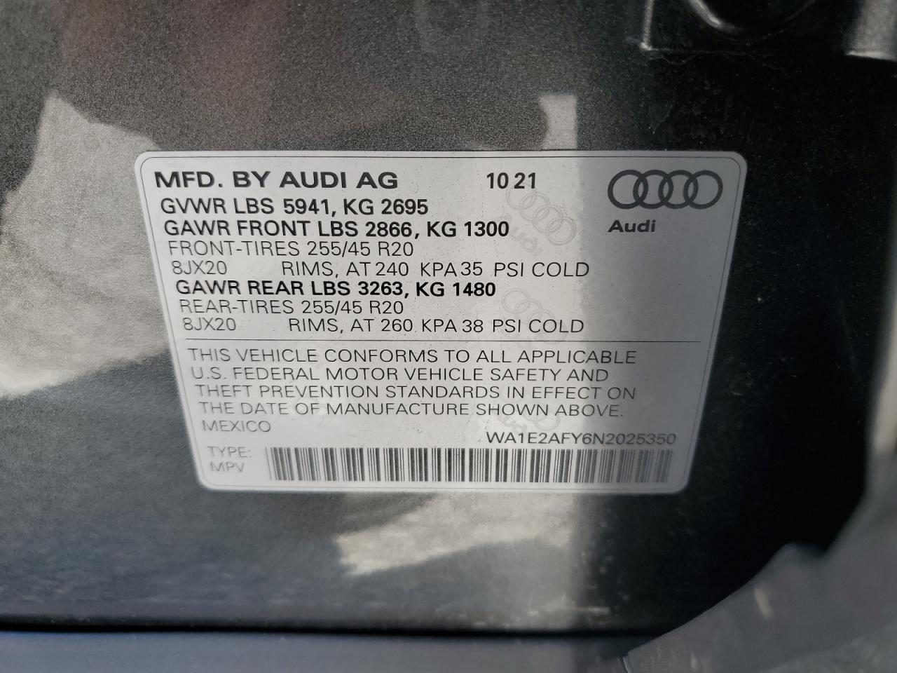 Photo 11 VIN: WA1E2AFY6N2025350 - AUDI Q5 