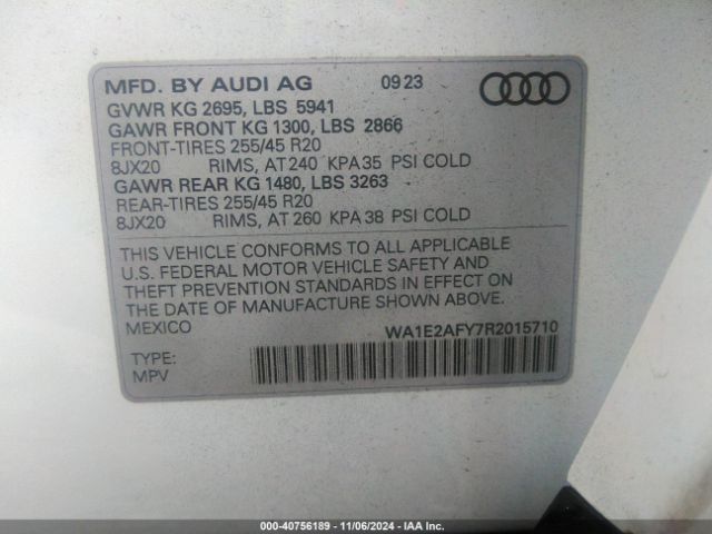 Photo 8 VIN: WA1E2AFY7R2015710 - AUDI Q5 E 