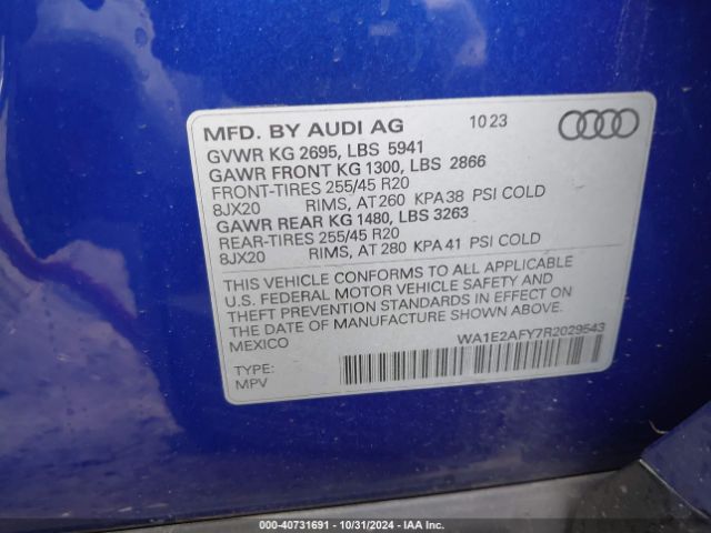 Photo 8 VIN: WA1E2AFY7R2029543 - AUDI Q5 E 