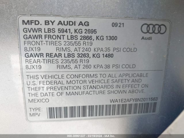 Photo 8 VIN: WA1E2AFY8N2011563 - AUDI Q5 