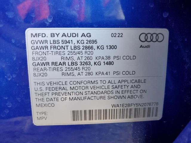 Photo 12 VIN: WA1E2BFY5N2076778 - AUDI Q5 