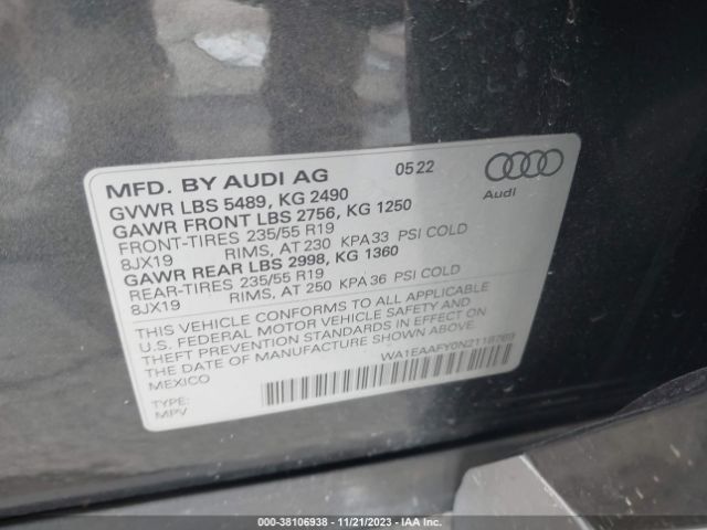 Photo 8 VIN: WA1EAAFY0N2118769 - AUDI Q5 