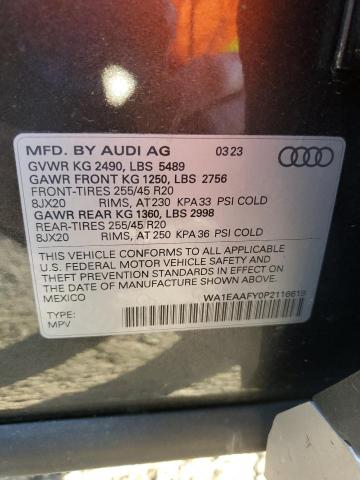 Photo 13 VIN: WA1EAAFY0P2116619 - AUDI Q5 PREMIUM 