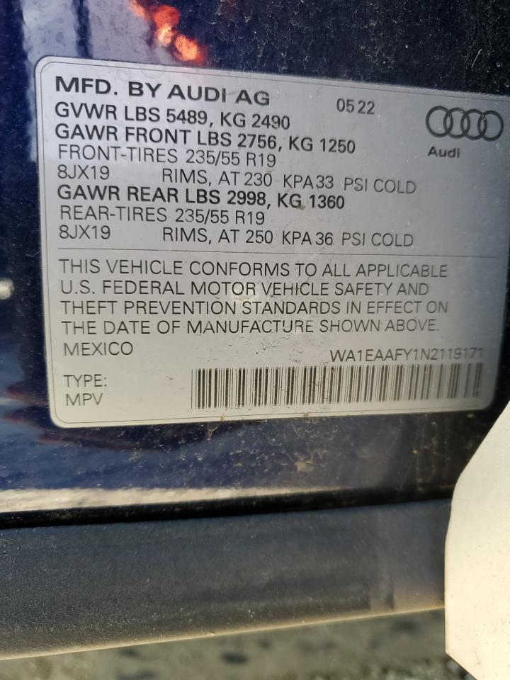 Photo 11 VIN: WA1EAAFY1N2119171 - AUDI Q5 