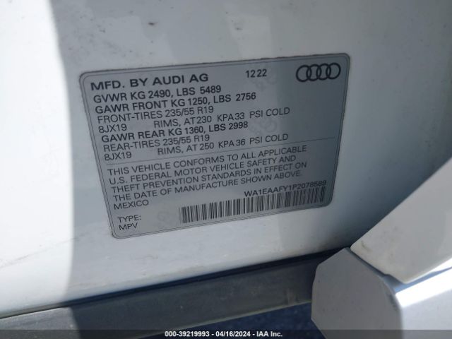 Photo 8 VIN: WA1EAAFY1P2078589 - AUDI Q5 