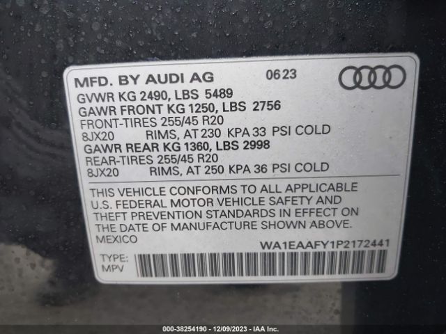 Photo 8 VIN: WA1EAAFY1P2172441 - AUDI Q5 